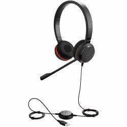 Jabra EVOLVE 20SE MS Stereo Wired Over-the-head Stereo Headset - Black - Binaural - Supra-aural - 32 Ohm - 150 Hz to 7 kHz - 95 cm Cable - Noise Canceling - USB